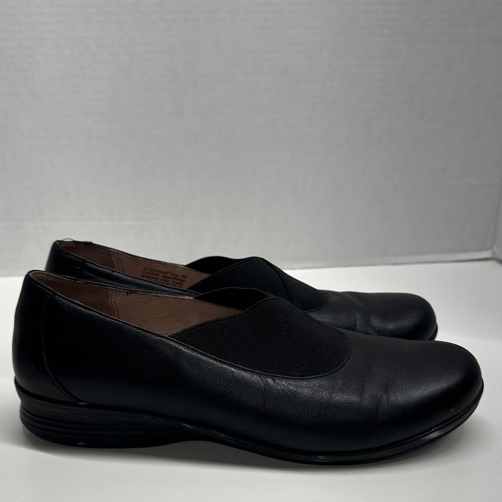 Dansko Larisa Flats Milled Nappa Leather Slip On Comfort Shoes Black Size 40 10